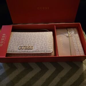 Guess Beige and Gold Wallet Set